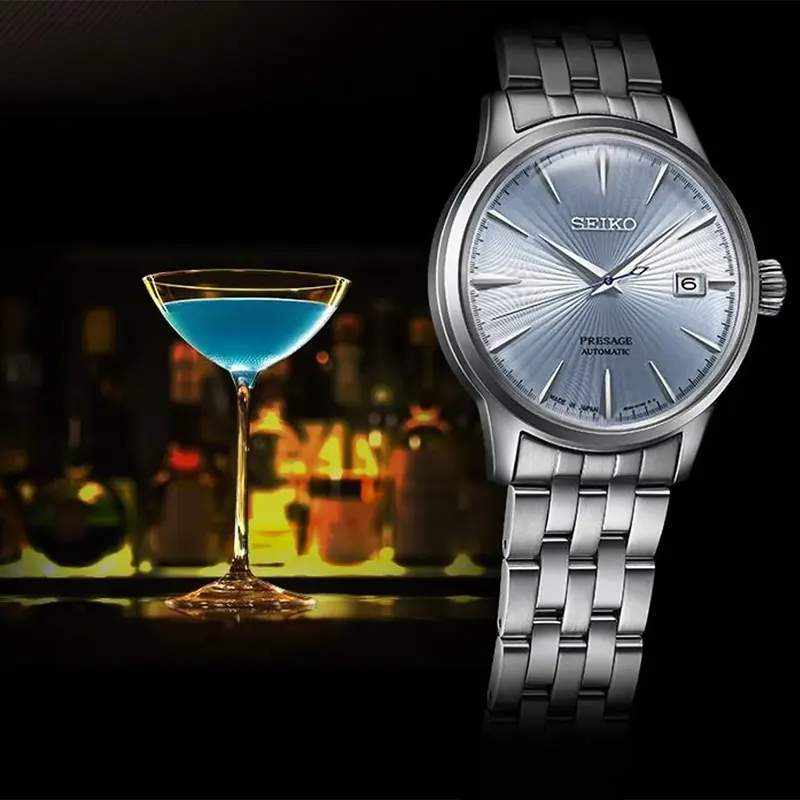 Seiko Presage Cocktail Time Ice Blue Automatic Men's Watch- SRPE19J1